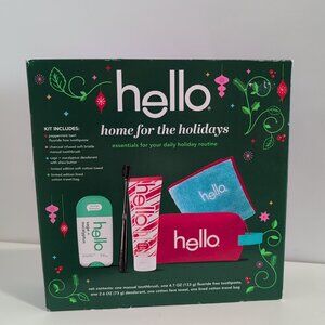 New Hello Deodorant Toothpaste Tooth Brush Towel Travel Bag Gift Set